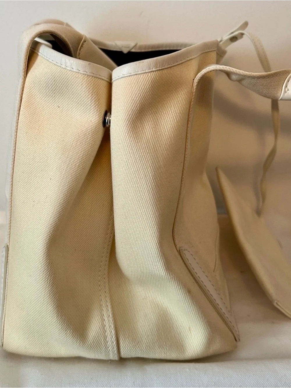Balenciaga Cream Canvas Tote with Black Logo